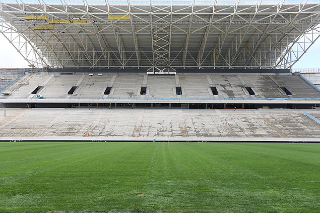 Futuro estádio do Corinthians, que tem 84% das obras concluídas