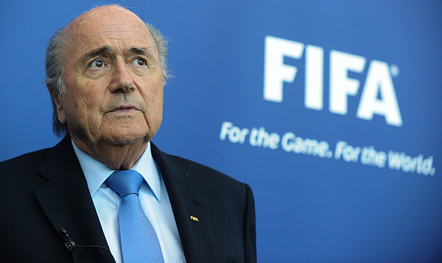 O presidente da Fifa, Joseph Blatter, durante uma entrevista