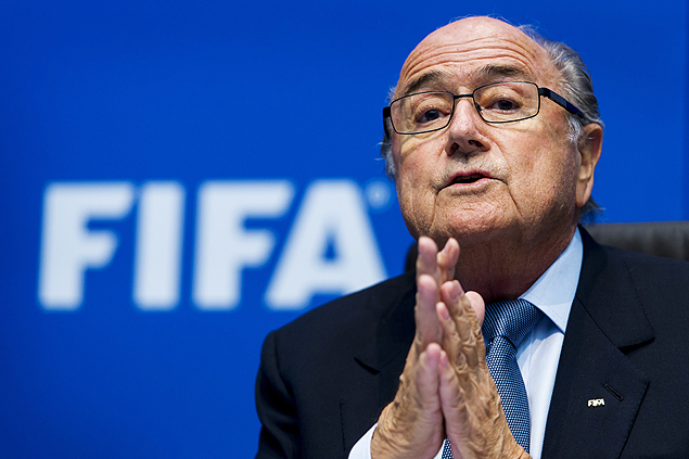 O presidente da Fifa, Joseph Blatter, durante entrevista em Zurique, na Sua