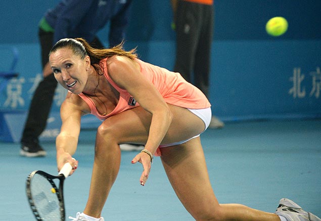 A tenista srvia Jelena Jankovic em ao; atleta volta a disputar as Finais da WTA