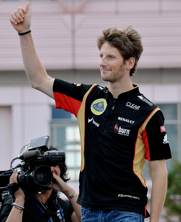 O piloto francs Romain Grosjean, da Lotus