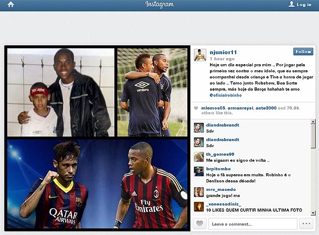 Fotos postadas por Neymar no Instagram
