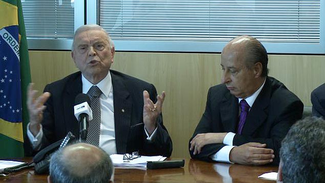 O presidente da CBF, Jos Maria Marin ( esquerda), e o vice Marco Polo Del Nero, tambm presidente da Federao paulista