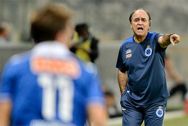 O tcnico Marcelo Oliveira durante partida do Cruzeiro