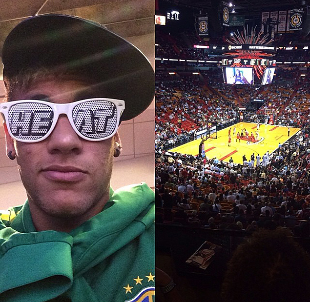 Neymar posta foto no Instagram com culos do Miami Heat