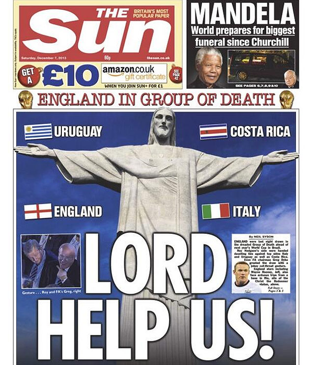 "Senhor, nos ajude!"  a manchete do jornal britnico "The Sun" 
