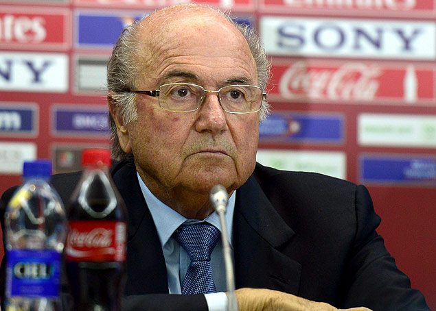 O presidente da Fifa, Joseph Blatter, durante uma entrevista