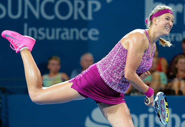 Victoria Azarenka em ao no torneio de Brisbane, na Austrlia