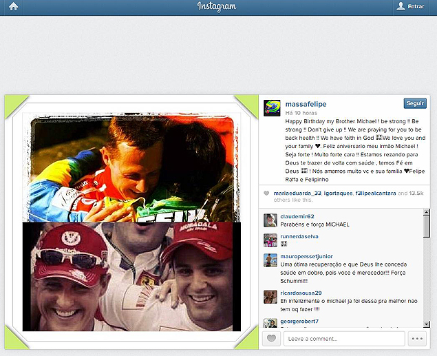 Reproduo do Instagram de Felipe Massa