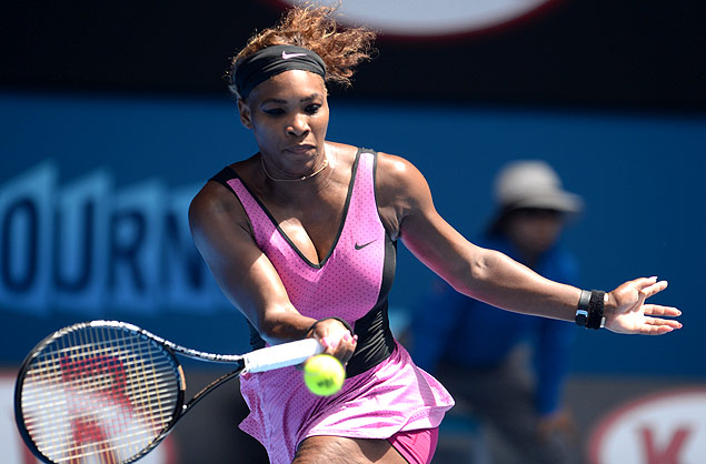 A norte-americana Serena Williams durante a partida contra Ana Ivanovic no Australian Open, em Melbourne