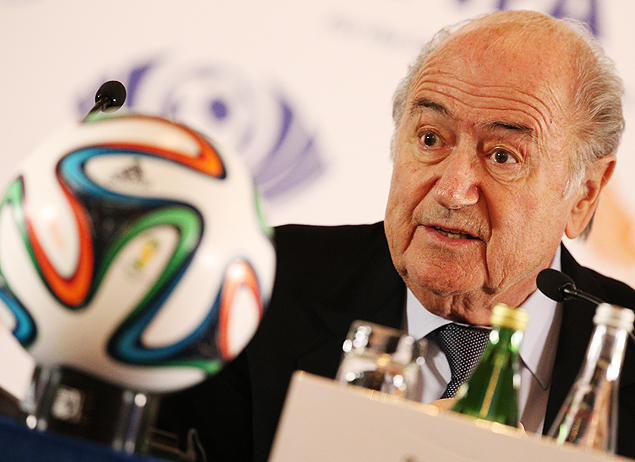 Blatter durante evento da Fifa na Rússia