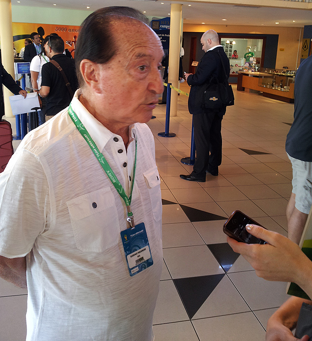 O presidente da Conmebol, Eugenio Figueredo, durante entrevista em Florianpolis