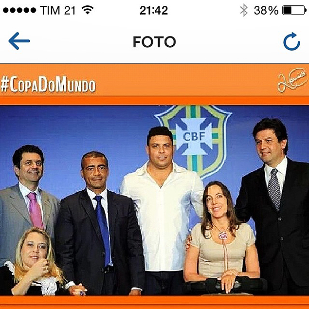 Foto postada pelo ex-jogador Romrio em uma rede social na internet