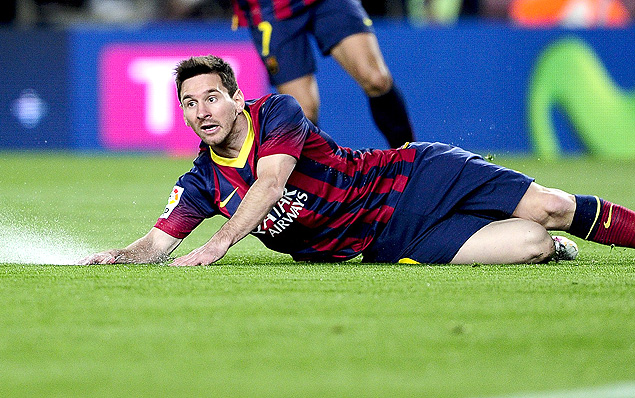 O meia-atacante argentino Lionel Messi durante partida do Barcelona