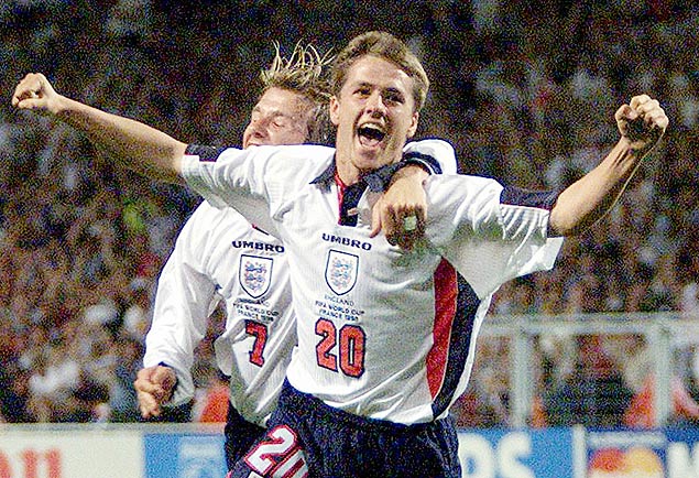 O atacante inglês Michael Owen, que jogou a sua primeira Copa em 1998, na França