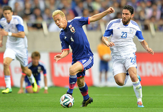 Keisuke Honda, da seleo japonesa, durante amistoso contra o Chipre, em Saitama, no Japo