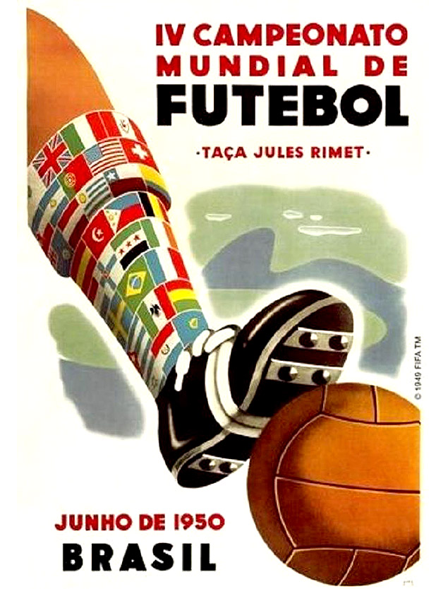 P�ster oficial da Copa do Mundo de 1950, realizada no Brasil