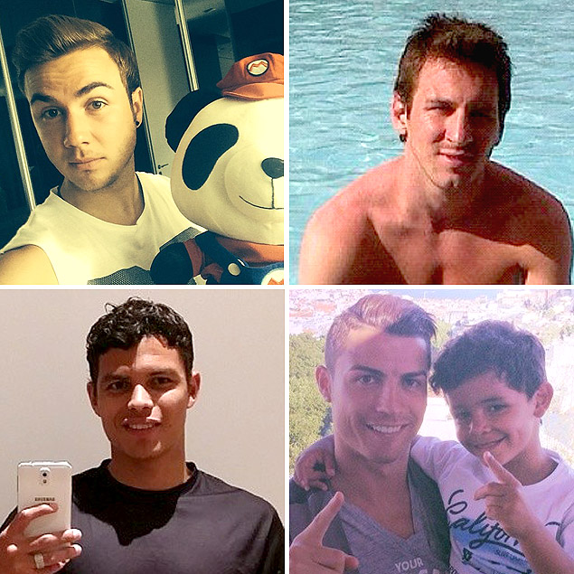 Gotze, Messi, Thiago Silva e Ronaldo em imagens em suas respectiavas contas no Instagram