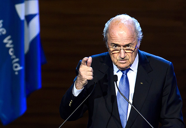 Presidente da Fifa, Joseph Blatter, no 64 Congresso da Fifa em So Paulo