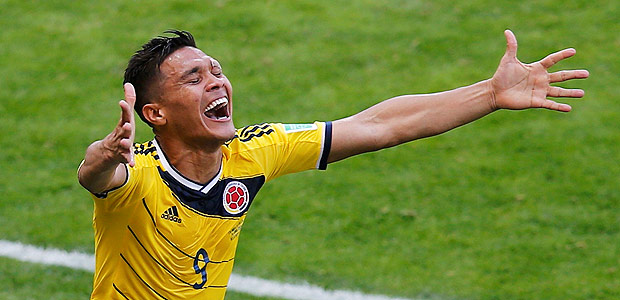 Teo Gutierrez comemora gol durante a Copa do Mundo