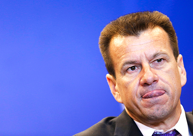 Brazilian national soccer team coach Dunga listens to a question during a news conference in Rio de Janeiro 