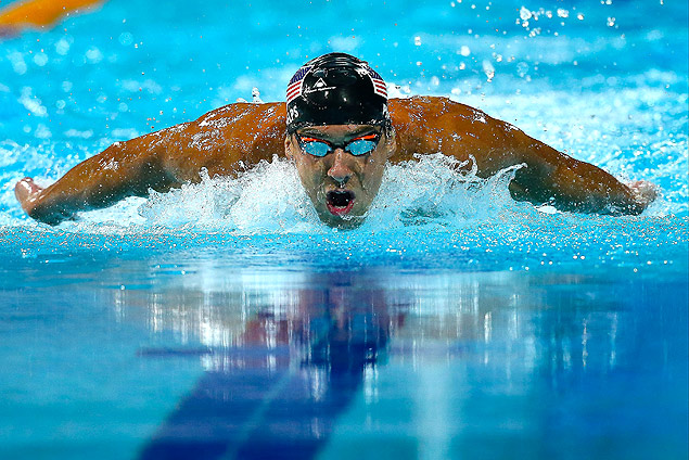 Michael Phelps disputa prova pelo Pan-Pacfico, em Gold Coast, na Austrlia
