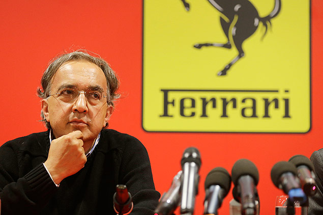 Novo presidente da Ferrari Sergio Marchionne durante coletiva de imprensa nesta quarta (11)