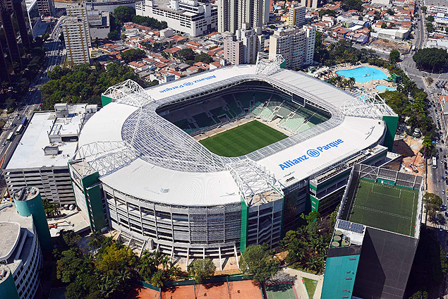 Vista area do novo estdio do Palmeiras