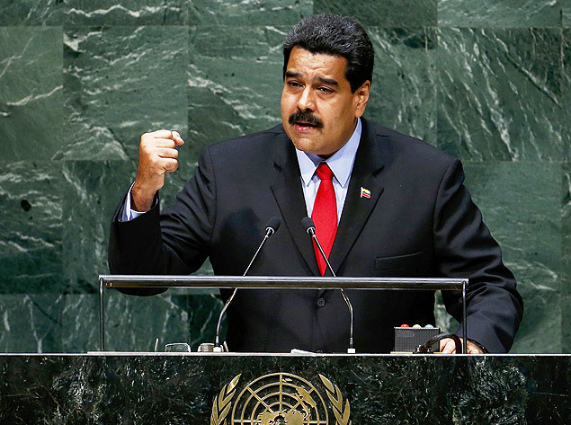 Presidente venezuelano Nicols Maduro discursa na 69 Assembleia-Geral da ONU, em Nova York