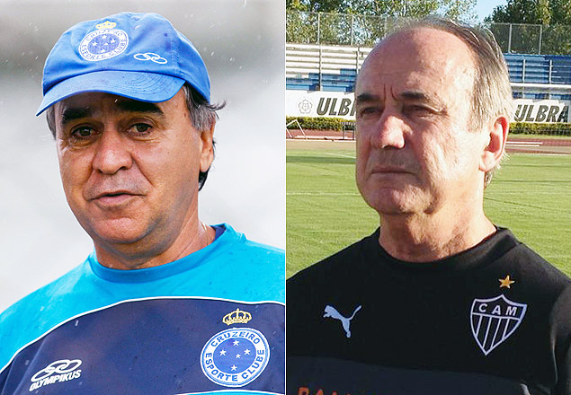 Marcelo Oliveira, tcnico do Cruzeiro, e Levir Culpi, do Atltico-MG