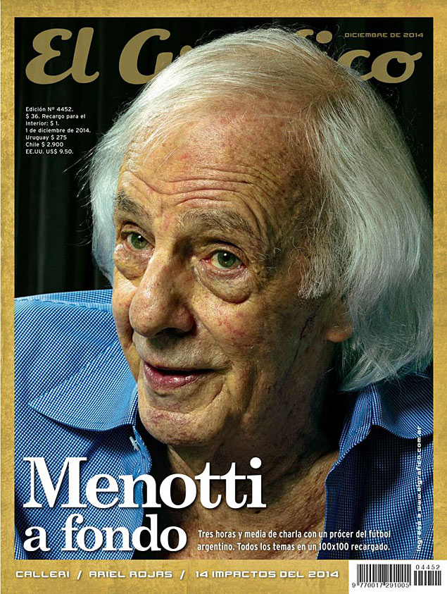 O tcnico argentino Cesar Menotti em capa da revista El Grafico