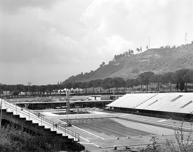 As piscinas dos Jogos Olmpicos de Roma em 1960