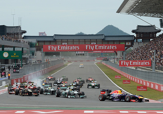 Corrida da Frmula 1 durante o Grand Prix da Coreia do Sul, em 2013