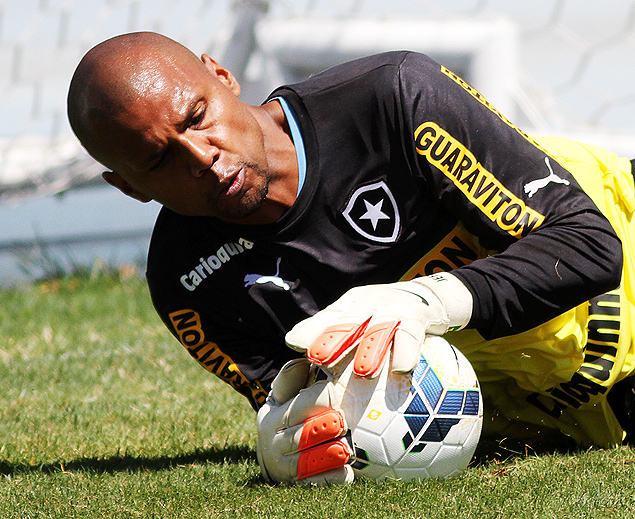O goleiro Jefferson durante um treino do Botafogo