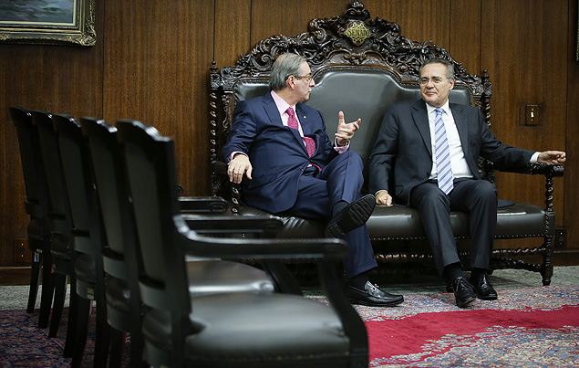 O presidente da Cmara, Eduardo Cunha, e o presidente do Senado, Renan Calheiros