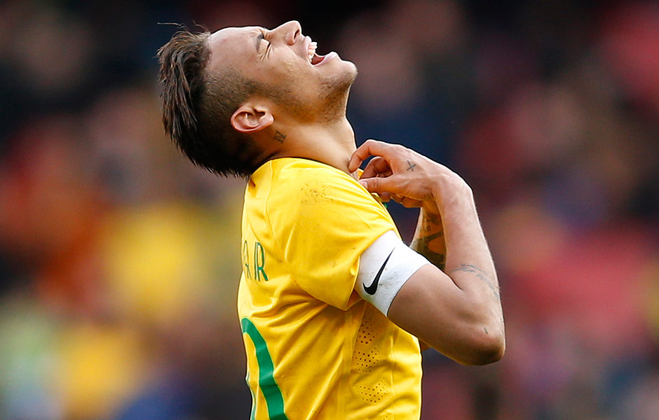 Neymar em partida contra o Chile no ltimo domingo, em Londres
