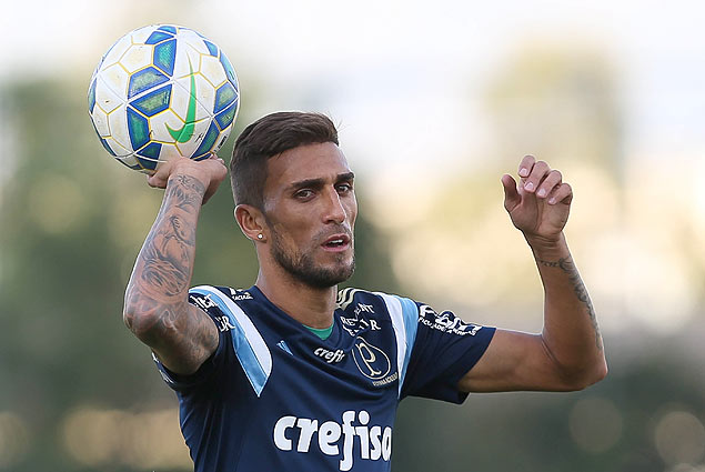 Rafael Marques durante treino do Palmeiras