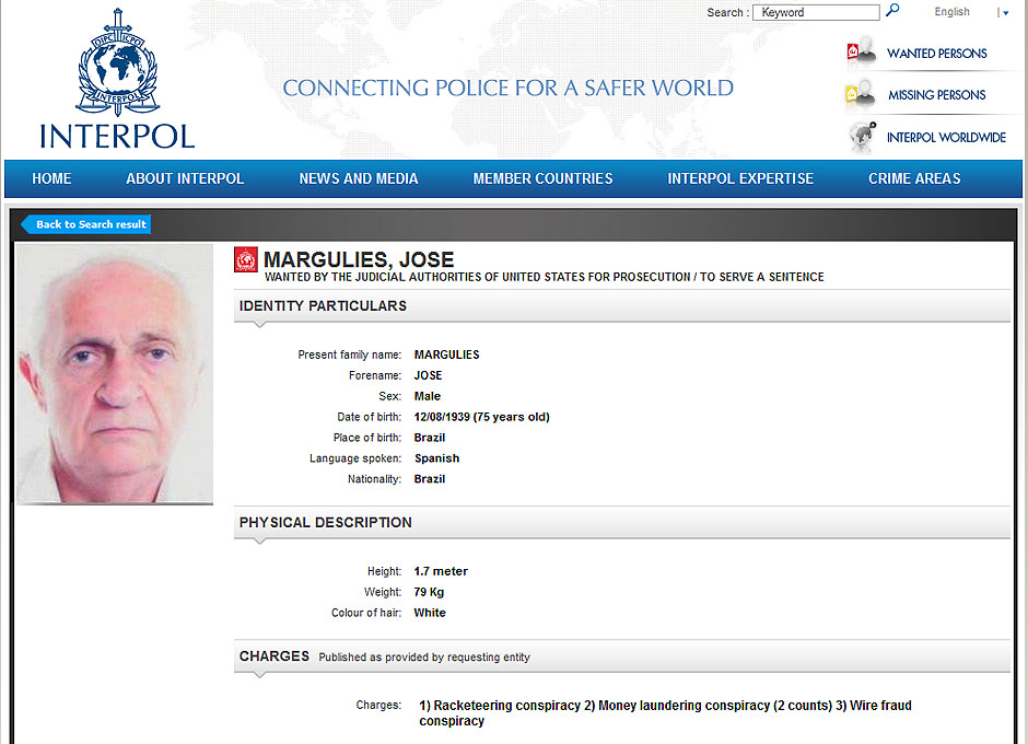 Jos Margulies, que chegou a ser procurado pela Interpol