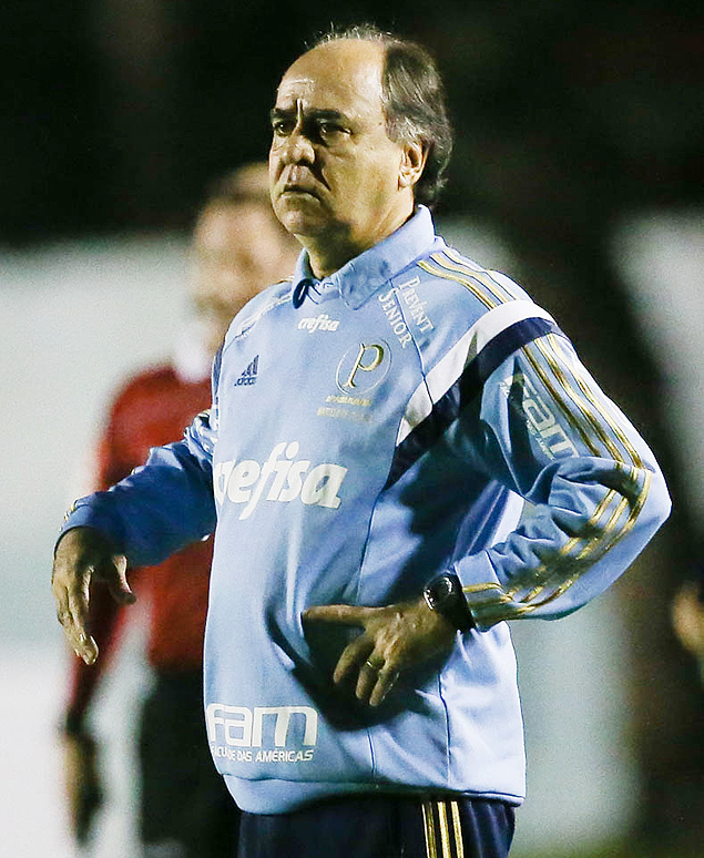 Marcelo Oliveira observa o jogo do Palmeiras contra o Asa