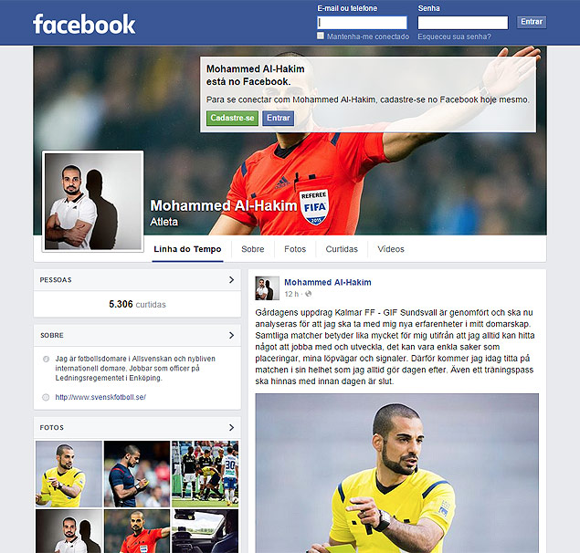 O árbitro Mohammed Al-Hakim criou uma conta no Facebook, onde tem assumido erros