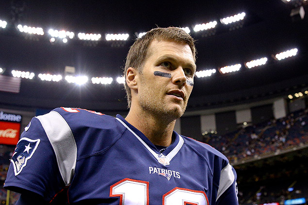 O quarterback Tom Brady, do New England Patriots, durante uma partida da pr-temporada da NFL