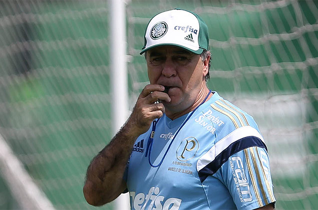 Marcelo Oliveira durante treino do Palmeiras