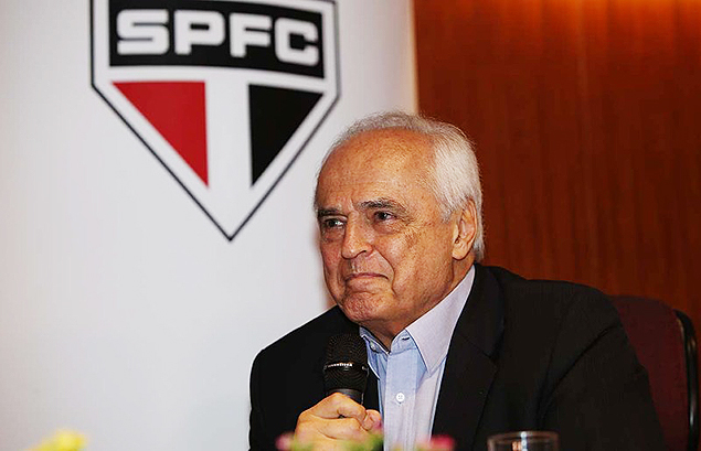 O presidente interino do So Paulo, Carlos Augusto Barros e Silva, o Leco, durante evento 