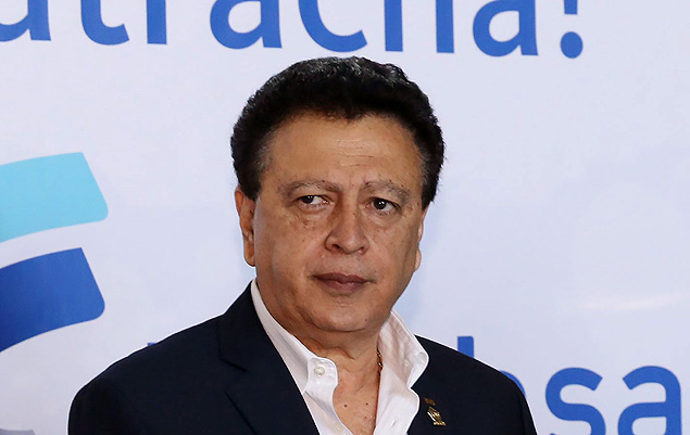 A file picture shows Honduran Football Federation Alfredo Hawit) attends a press conference in Tegucigalpa on November 5, 2015, during the announcement of the list of players for next November 13 and 17 FIFA World Cup qualifier matches against Canada and Mexico. AFP PHOTO/Orlando SIERRA A senior FIFA official said the two FIFA officials detained in Zurich on December 3, 2015 on suspicion of corruption are vice presidents Juan Angel Napout of Paraguay and Alfredo Hawit of Honduras. / AFP / ORLANDO SIERRA / ALTERNATIVE CROP ORG XMIT: 1319