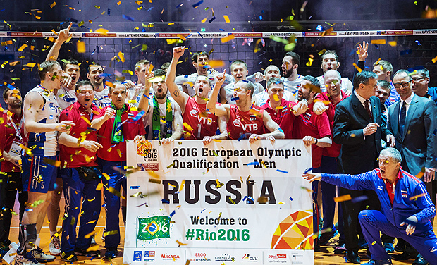 Seleção masculina de vôlei da Rússia garante vaga na Rio-2016