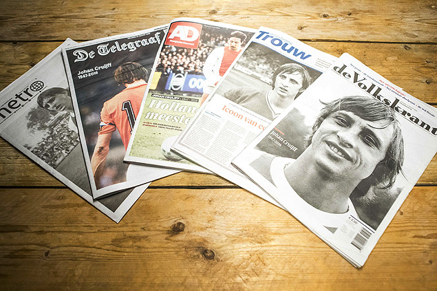 Jornais holandeses lamentam a morte de Cruyff