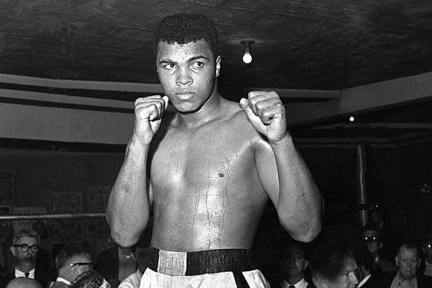 FILE - Cassius Clay trains, four days ahead of his first world heavyweight title fight against Sonny Liston in Miami Beach, Fla., Feb. 21, 1964. Clay, who publicly changed his name to Muhammad Ali after defeating Liston - one of many acts that made him the most charismatic and controversial sports figure of the 20th century, died in Phoenix on June 3, 2016. He was 74. (Ernie Sisto/The New York Times) 