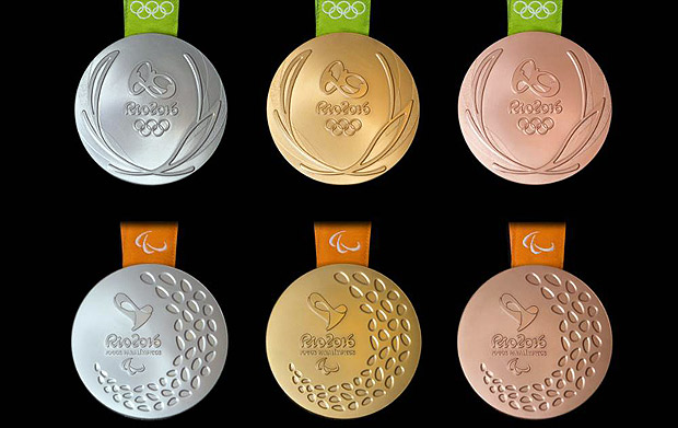 Medalhas de ouro, prata e bronze dos Jogos Olmpicos e Paralmpicos do Rio de Janeiro