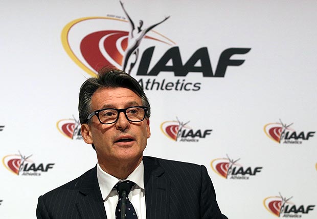 IAAF President Sebastian Coe speaks during a news conference after a meeting of the IAAF Council at the Grand Hotel in Vienna, Austria, Friday, June 17, 2016. The IAAF upheld its ban on Russia's track and field team for the Rio de Janeiro Olympics in a landmark decision that punishes the world power for systematic doping. (AP Photo/Ronald Zak) ORG XMIT: XRZ119