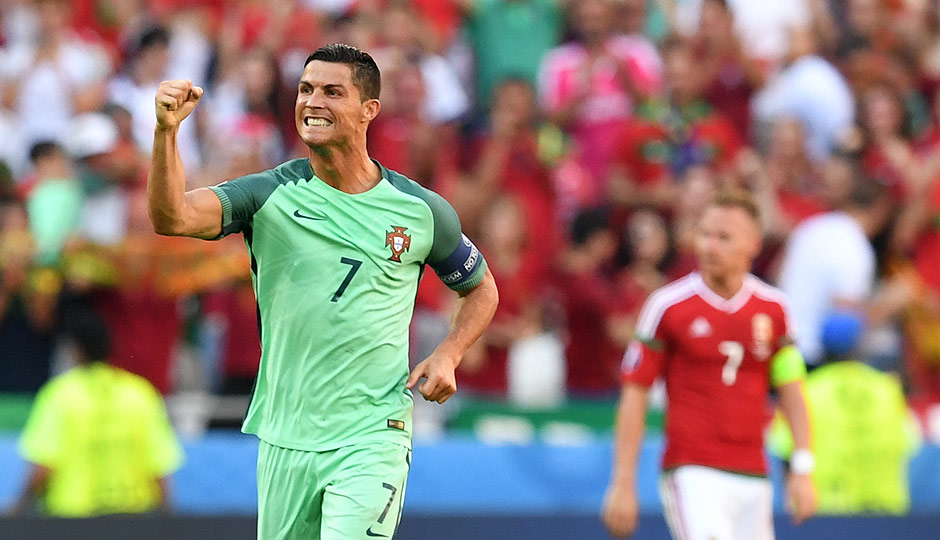 Cristiano Ronaldo em jogo de Portugal pela Eurocopa